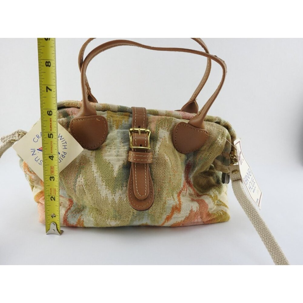 Vintage Banner House Asheville NC Tapestry Purse Bag Leather Trim USA Made Duck - Picture 5 of 10
